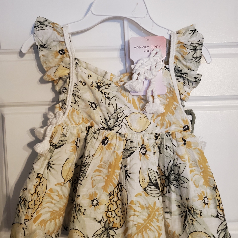 Happily Grey Kids Floral Matching Set - Yellow and Black